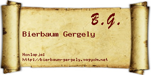 Bierbaum Gergely névjegykártya